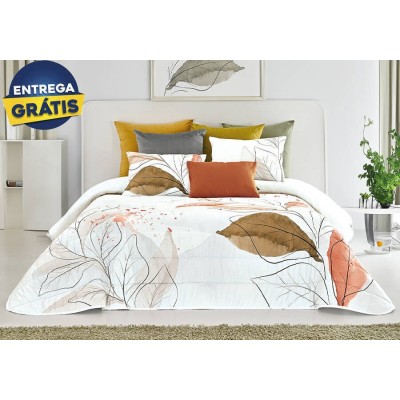 Conjunto de Colcha Angela 250x260cm - Telha (c/ Entrega GRÁTIS)