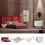 Pack Quarto Completo Bianca + Estrado + 2 Mesas de Cabeceira e Cómoda Shine