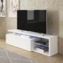 Base TV Blue-Tech Blanco Brillo (c/ Luz LED)
