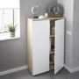 Mueble Auxiliar 2 Puertas c/ Estantes Office Blanco Ártico/Roble Canadian