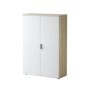 Mueble Auxiliar 2 Puertas c/ Estantes Office Blanco Ártico/Roble Canadian