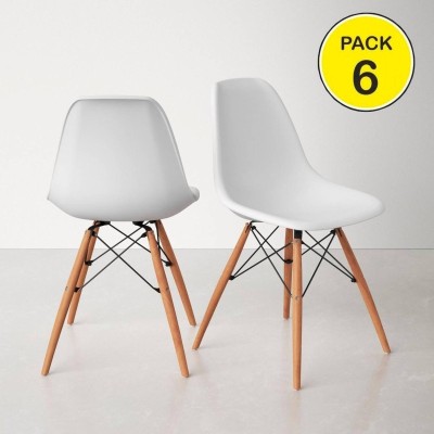 Pack de 6 Sillas Dinamarca (Blanco)