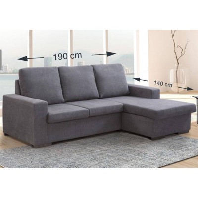 Sofá 2 Plazas + Chaise Long Reversible London (190x140cm)