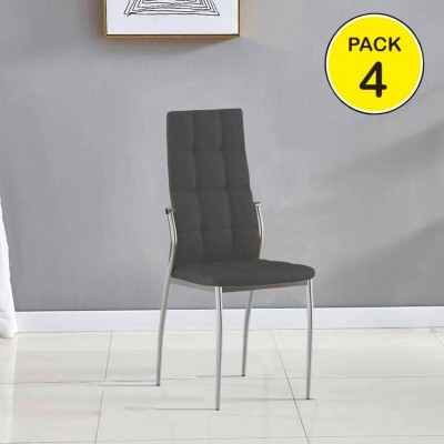 Pack de 4 Sillas Horatio Gris c/ Patas Metálicas