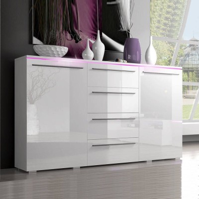 Aparador 2 Puertas + 4 Cajones Amber (c/ Luz LED)