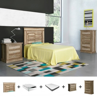 Pack Dormitorio Completo Juvenil Chellen Cañon + Colchón Basic 15HR (190x90cm)