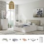Pack Dormitorio Completo New Dreams c/ Sinfonier (Blanco Artic/Roble Alaska) + Somier + Colchón Premium 17HR (190x150cm)