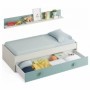 Estructura Cama Juvenil Snuba + Estante Blanco Alpes/Verde Acqual (190x90cm)