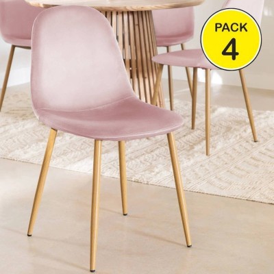 Pack de 4 Sillas Sweden (Rosa c/ Patas Sonoma)