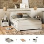 Pack Dormitorio Completo Cottage con 2 Mesitas de Noche + Somier (190x140cm)