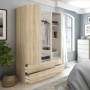 Armario 3 Puertas Batientes + 4 Cajones LC 200
