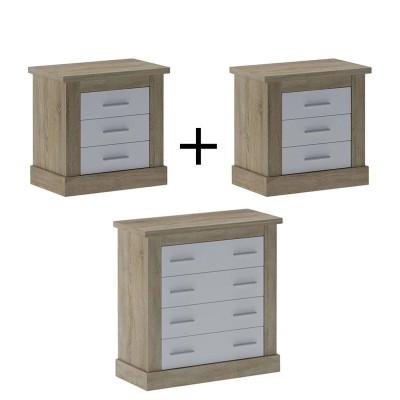 Pack 2 Mesitas de Noche Chellen + Cómoda Chellen