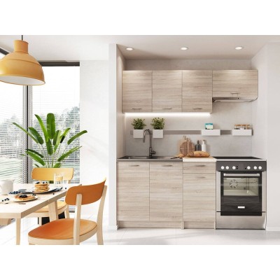 Pack Cocina Mela 120cm (Oak Sonoma/Petra Beige) c/ Encimera (c/ Envio GRÁTIS)