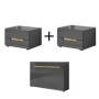 Pack 2 Mesitas de Noche + Cómoda Hektor (Gris)