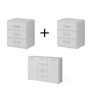 Pack 2 Mesitas de Noche + Cómoda Galaxy (Blanco)