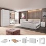 Pack Dormitorio Completo Galaxy (Blanco) c/ Armario (200x160cm)