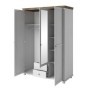 Armario 3 Puertas Batientes c/ Espejo + 2 Cajones Evora