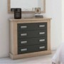 Pack Dormitorio Completo Orlando/Roncal (Roble/Grafito) + Somier (200x160cm)