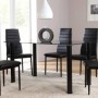 Mesa de Comedor Lider (Tapa Negra con Patas Negras) 110x80cm