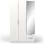 Armario 3 Puertas de abrir con Espejo + 2 Cajones Ghost
