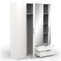 Armario 4 Puertas de abrir con Espejo + 2 Cajones Ghost