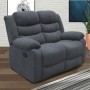 Pack Sofá 3 Plazas con Relax Manual + Sofá 2 Plazas con Relax Manual Luxor (Gris)