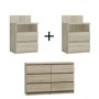 Pack 2 Mesitas de Noche Malwa M1 + Cómoda Malwa M6 (Sonoma)