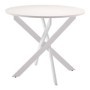 Mesa de comedor redonda fija blanca con patas Bolton blancas (90x75cm)