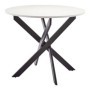 Pack Mesa de Comedor Bolton (Blanco/Negro) + 4 Sillas Preston (Gris)