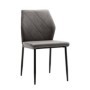 Pack Mesa de Comedor Bolton (Blanco/Negro) + 4 Sillas Preston (Gris)