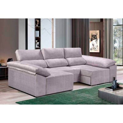 Sofá 1L + Chaise Long Doble con Cama Santiago (255x150cm)