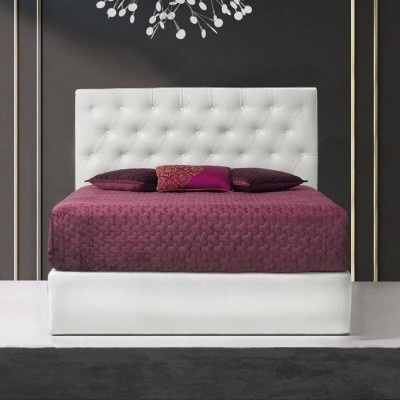 Cama Tapizada de matrimonio Elis C/cabecero recto + Colchón Opc.