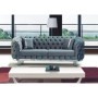 Sofá 3 Lugares (2 Assentos) Lux Chester Silver (225x90cm)