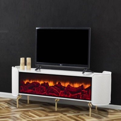 TV base con Ef. Chimenea y hermana. Sonido Inc. Katre