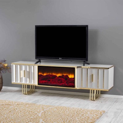 TV Base con Ef. Chimenea y Sis. Sonido Inc. Alfa
