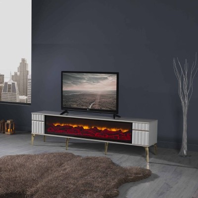 TV base con Ef. Chimenea y hermana. Sound Inc. Ates