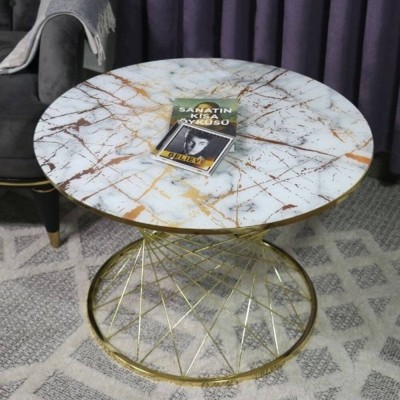 Mesa de centro dorada Hasir