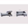 Sofá 2L + Chaise Long Reversible con Cama Oasis (200x134cm)