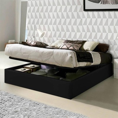 Canapé tapizado Miami con Sommier  de laminas + sistema de elevación (fondo de madera) + colchón opc.