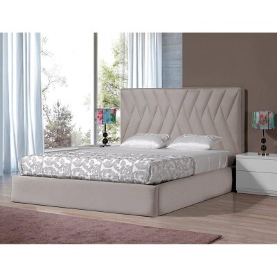 Cama Doble Tokyo Tapizada + Colchón Opc