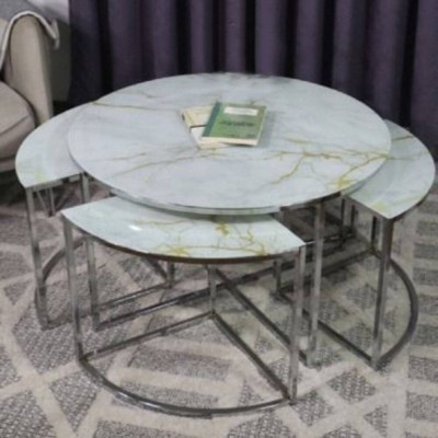 Juego de mesa de centro con pizza Yuvarlak