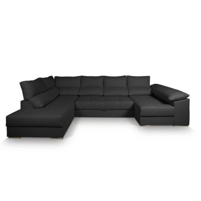 Sofá Rinconera c/ Chaise Long y Cama Roma (195x340x150cm) c/ Oferta da Impermeabilización