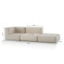 Sofá de 2 plazas con puf Roberta (258x86cm) con oferta de impermeabilización