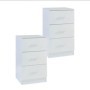 Pack 2 Mesitas de Noche 3 Cajones Atlanta (Blanco)