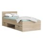 Pack Cama Michigan Roble + Somier + Colchón Basic 15HR (200x90cm)