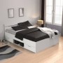 Pack Cama Michigan Blanca + Somier + Colchón Basic 15HR (200x140cm)