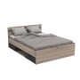 Pack Cama Michigan Roble/Gris + Somier + Colchón Basic 15HR (190x140cm)