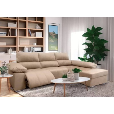 Sofá 2 Plazas + Chaise Longue con Doble Relax Eléctrico Hades (300x165cm)