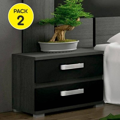 Pack 2 Mesitas de Noche Rambla (Gris/Negro)