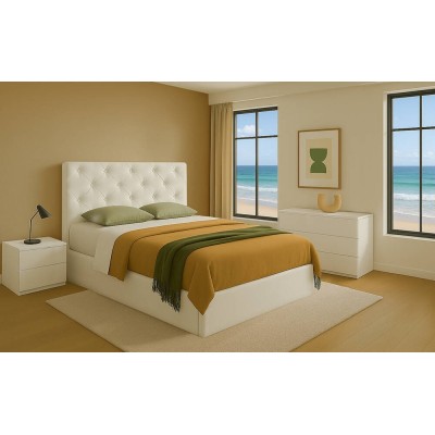 Cama de Casal Estofada Orlando + Colchón Opc.